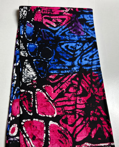 African Print Fabric, Ankara - Purple, Blue, Pink Fabric
