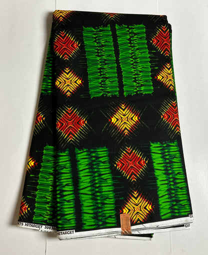 African Print Fabric, Ankara Fabric - Green Fabric