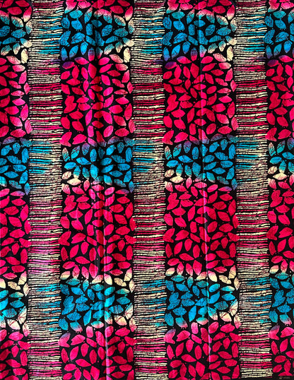 African Print Fabric, Pink, Blue Ankara Fabric
