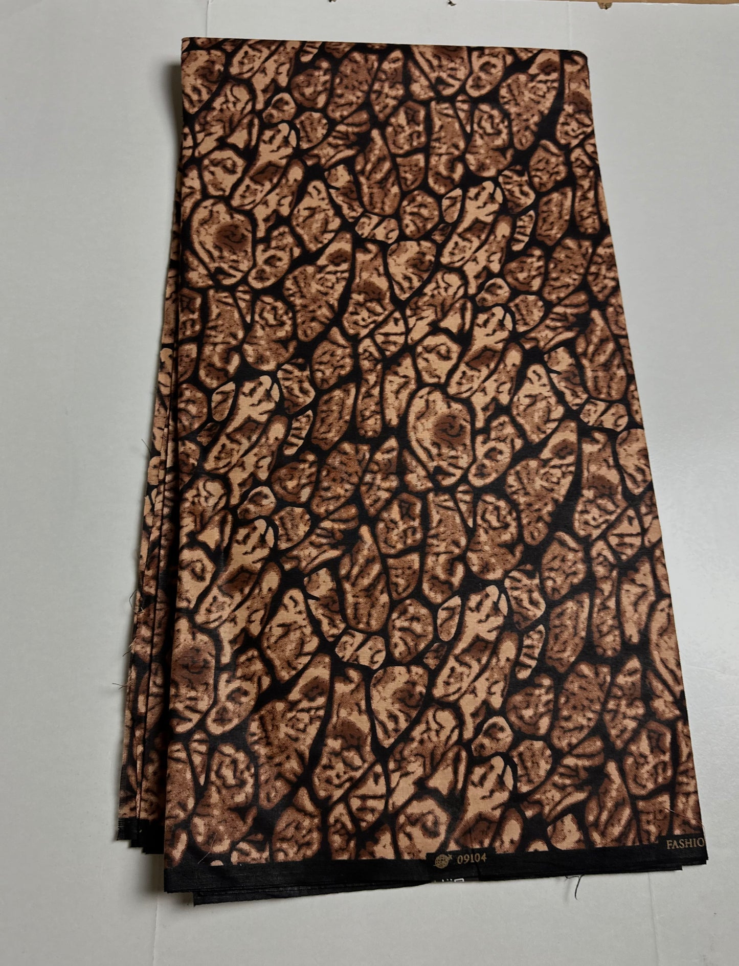 African Print Fabric, Ankara - Brown Fabric