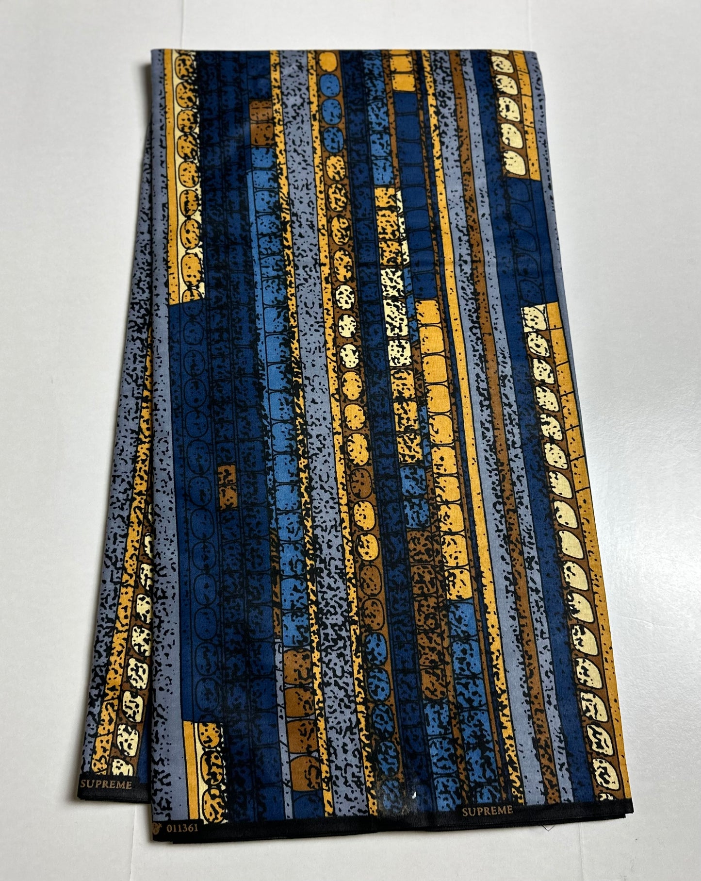 African Print Fabric, Ankara - Blue, Grey, Brown Fabric