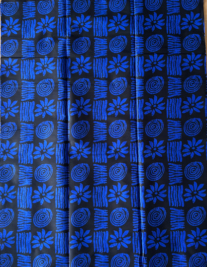 African Print Fabric, Ankara - Blue Fabric