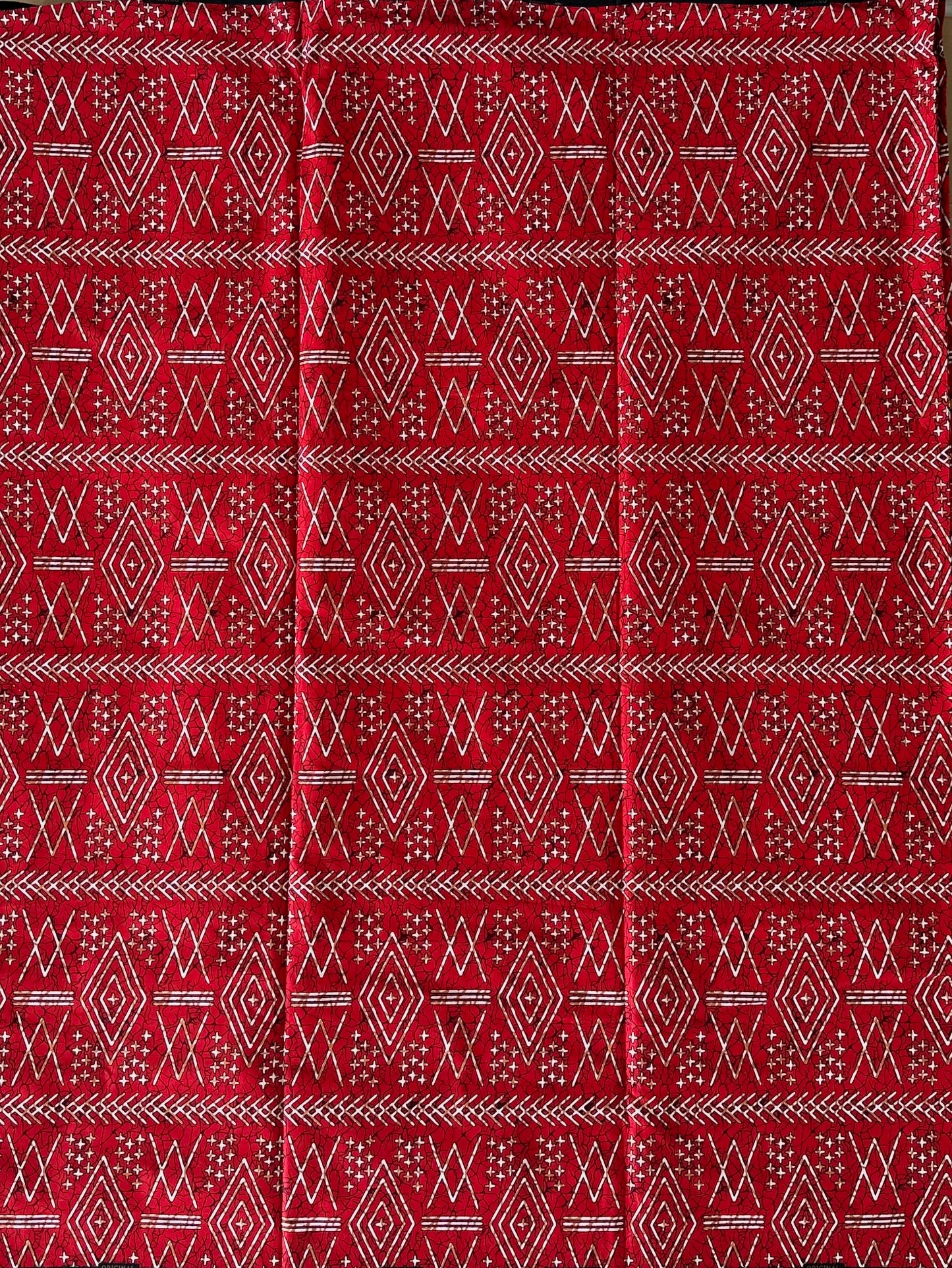 African Print Fabric, Ankara - Red Fabric