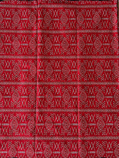 African Print Fabric, Ankara - Red Fabric