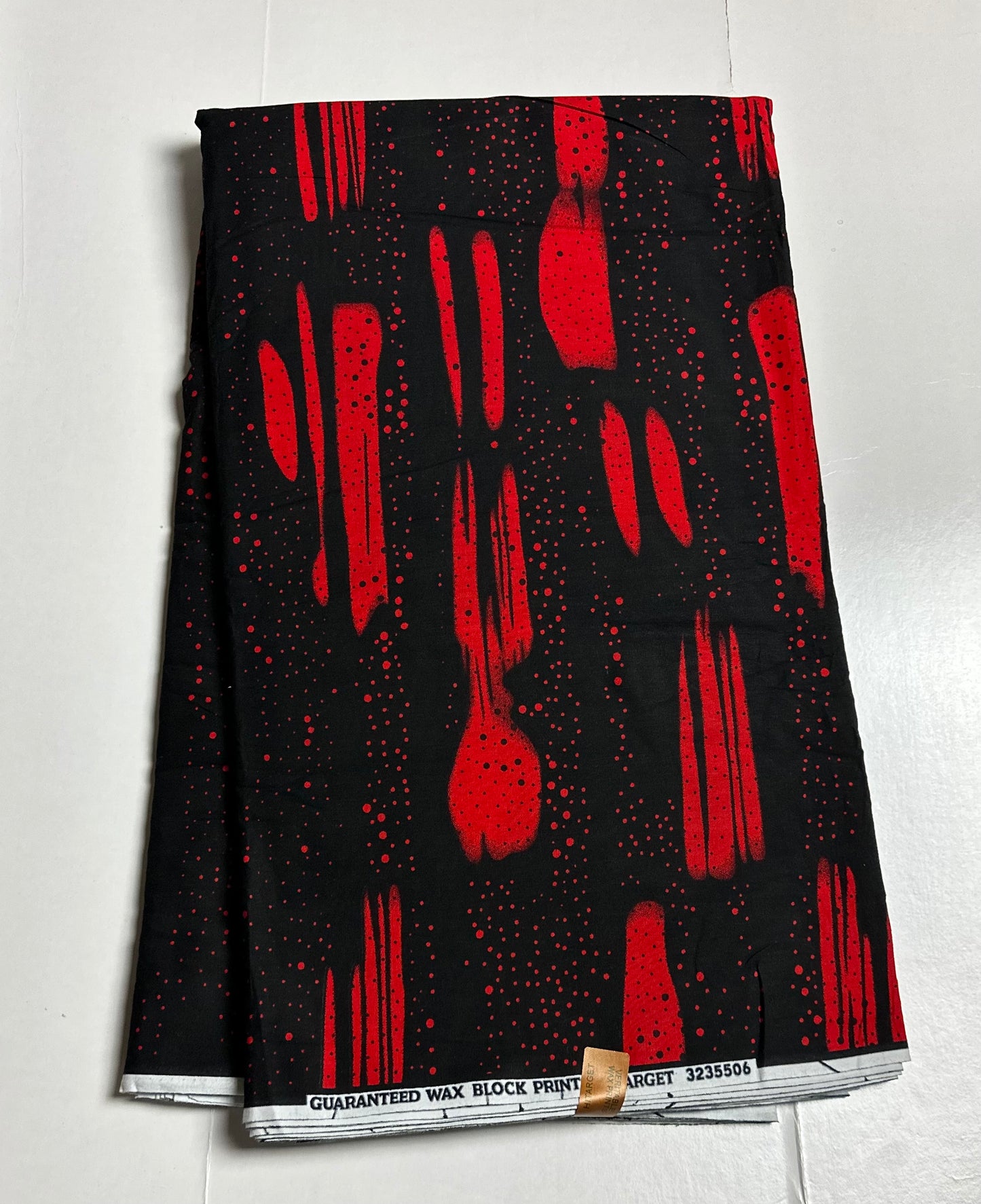 African Print Fabric, Ankara - Black, Red Fabric