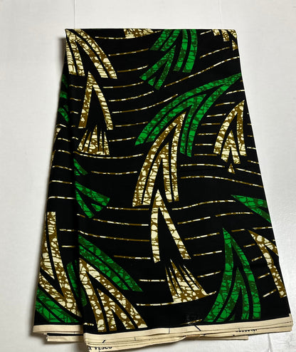 African Print Fabric, Ankara - Green Fabric