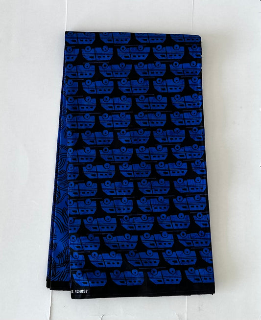 African Print Fabric, Ankara - Blue Fabric