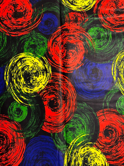 African Print Fabric, Ankara - Red, Yellow, Green, Blue Fabric