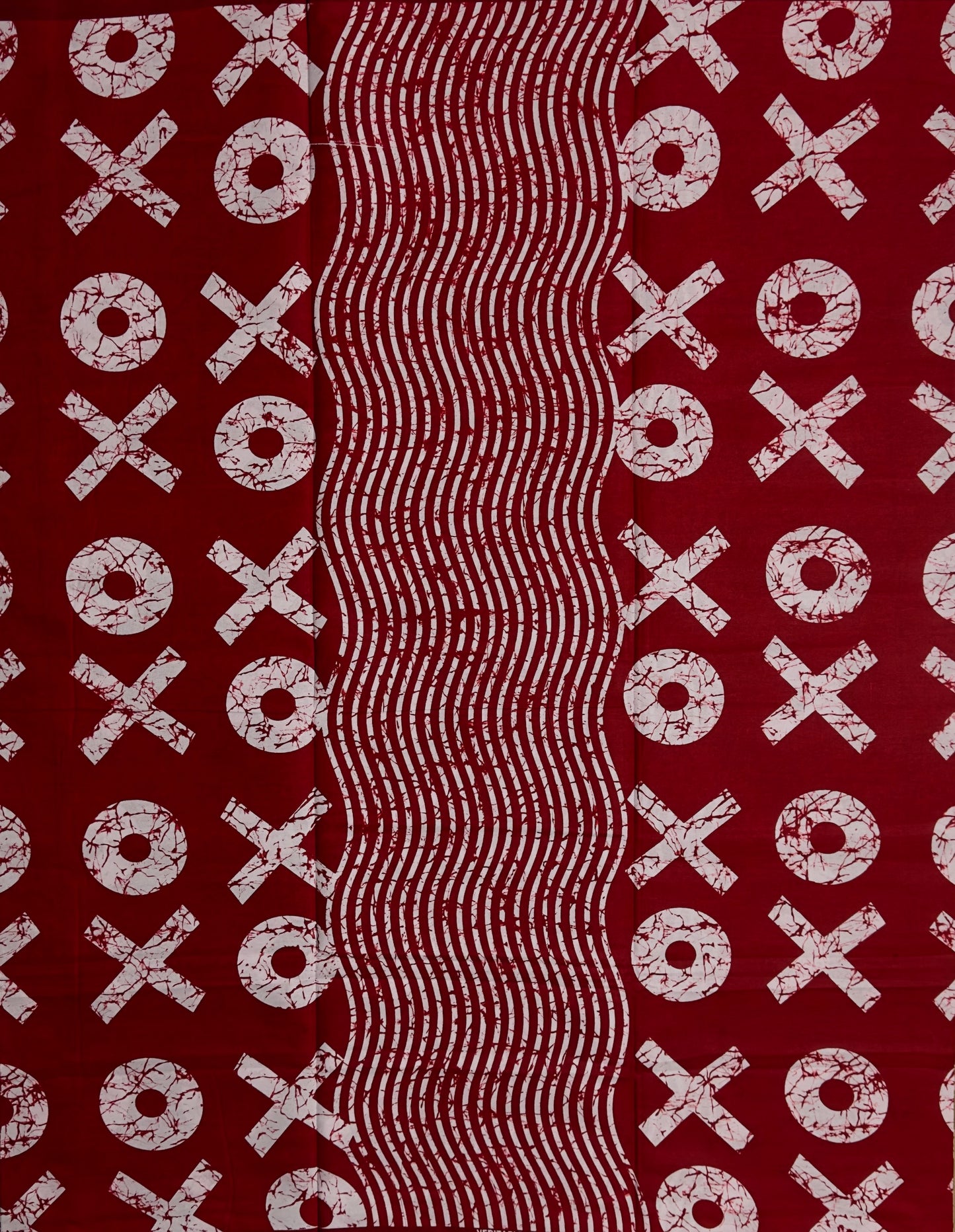 African Print Fabric, Ankara - Red, White Fabric