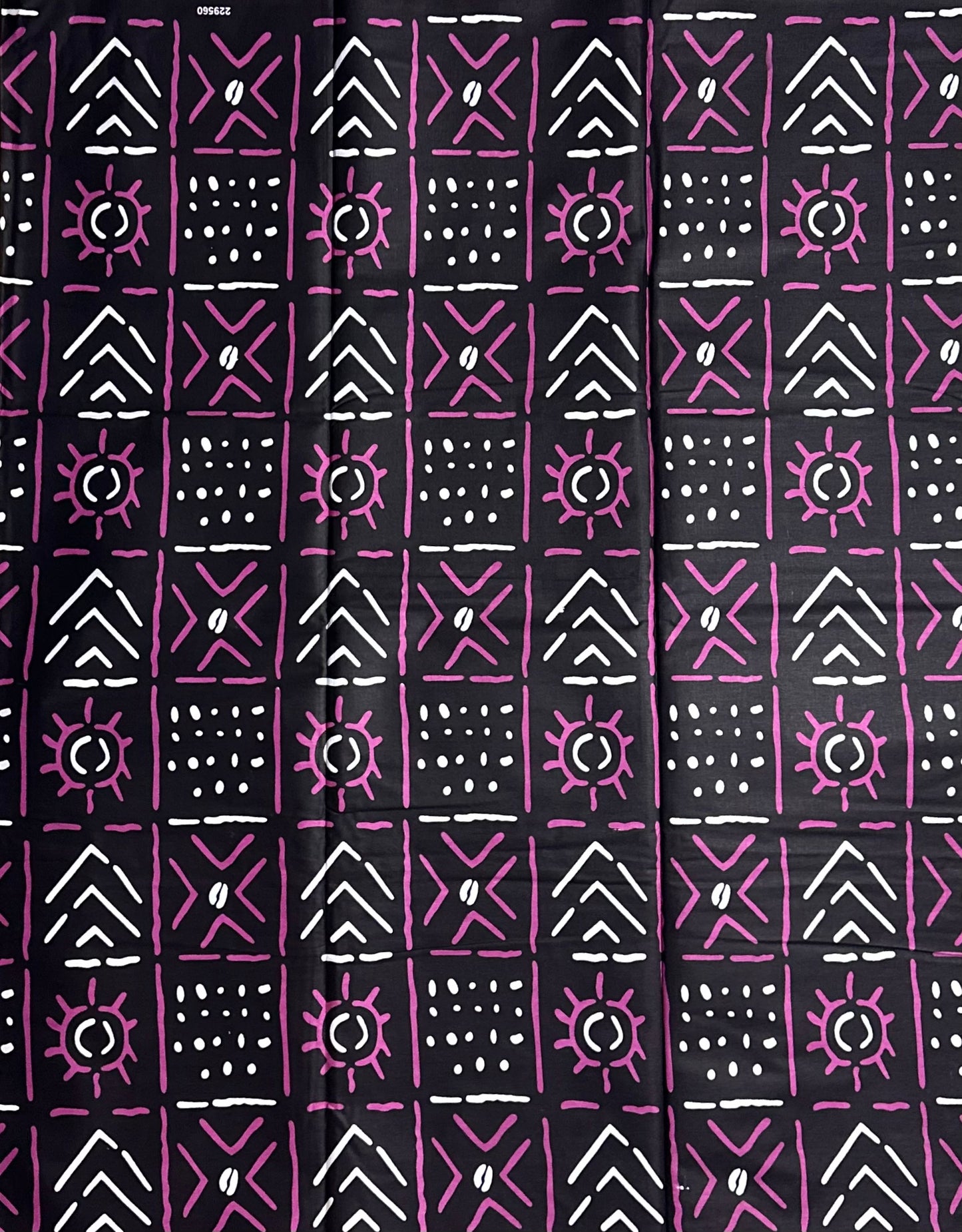 African Print Fabric, Ankara - Pink. Cream, Brown Fabric