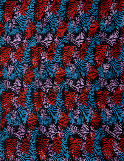 African Print Fabric, Ankara - Red, Blue Purple Fabric