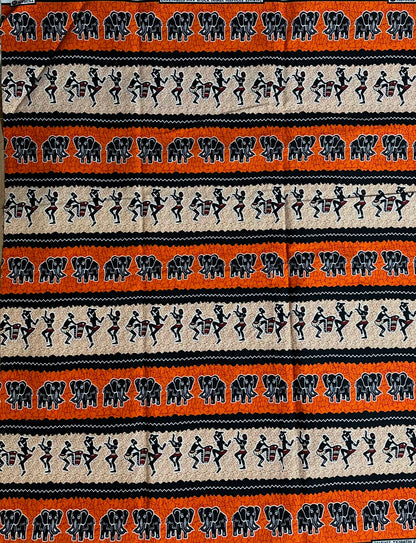 African Print Fabric, -Orange Ankara Fabric