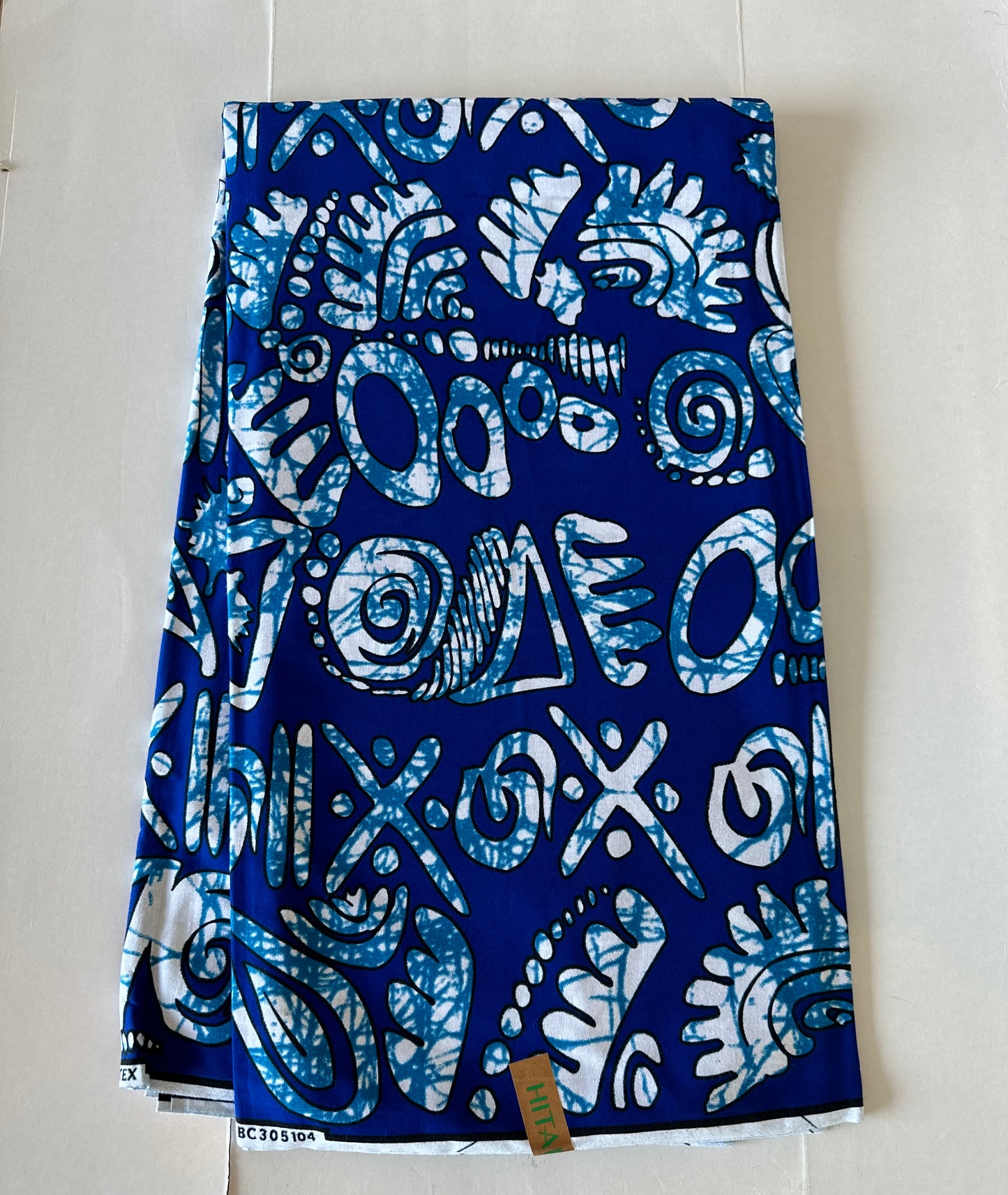 African Print Fabric, Ankara - Blue Fabric