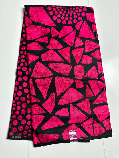 African Print Fabric, Ankara - Pink Fabric