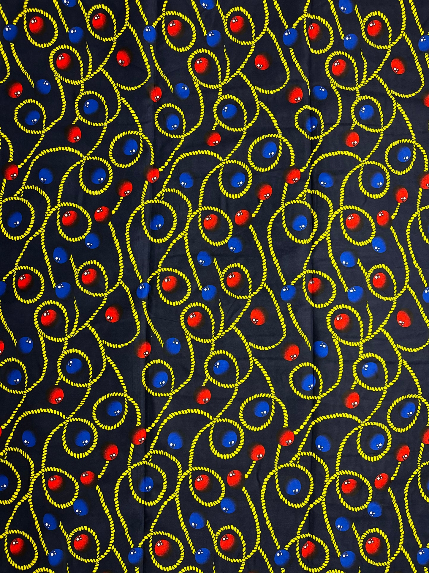 African Print Fabric, Ankara - Blue, Red, Yellow Fabric