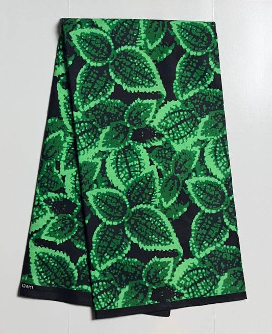 African Print Fabric, Ankara - Green Fabric