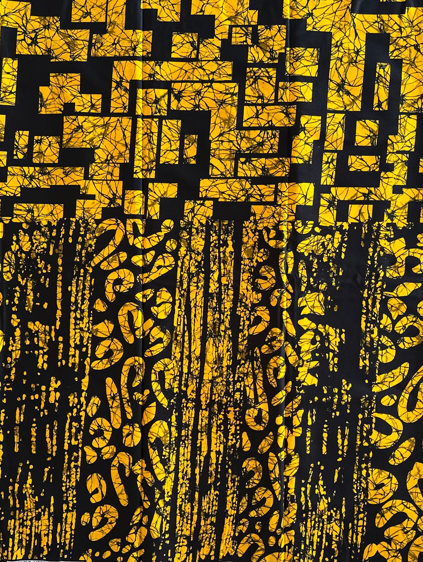 African Print Fabric, Ankara - Yellow Fabric