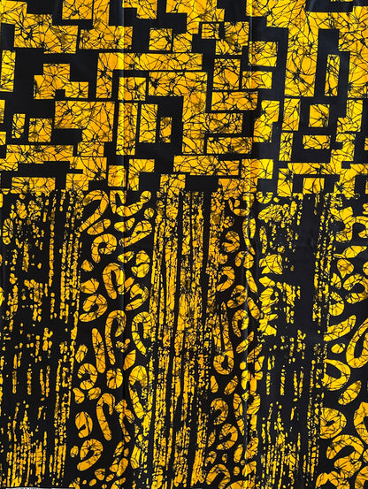 African Print Fabric, Ankara - Yellow Fabric
