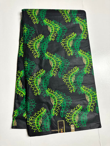 African Print Fabric, Ankara - Green Fabric