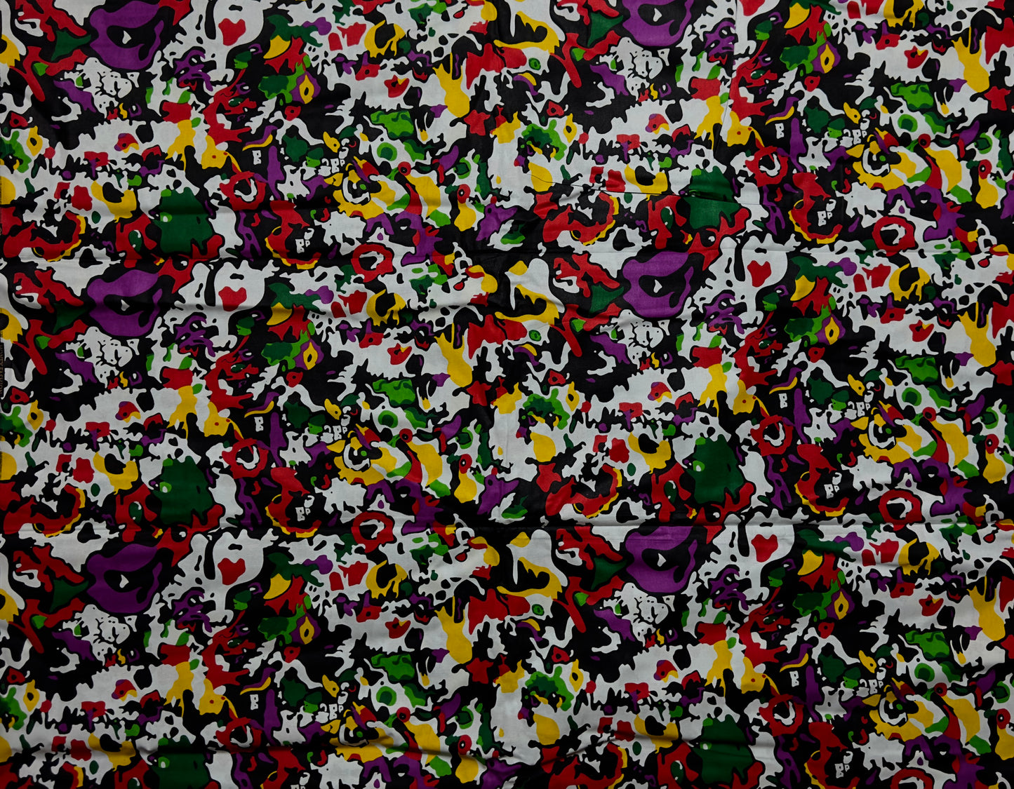 African Print Fabric, Ankara - Purple, Green, Yellow Fabric