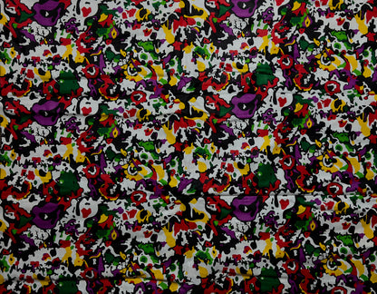 African Print Fabric, Ankara - Purple, Green, Yellow Fabric