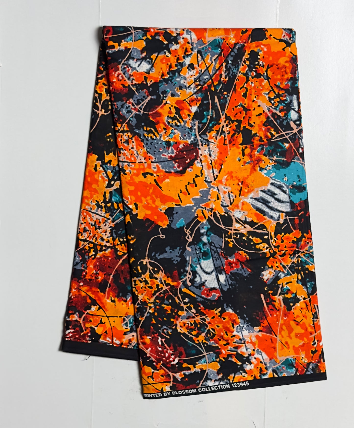 African Print Fabric, Ankara - Orange Fabric