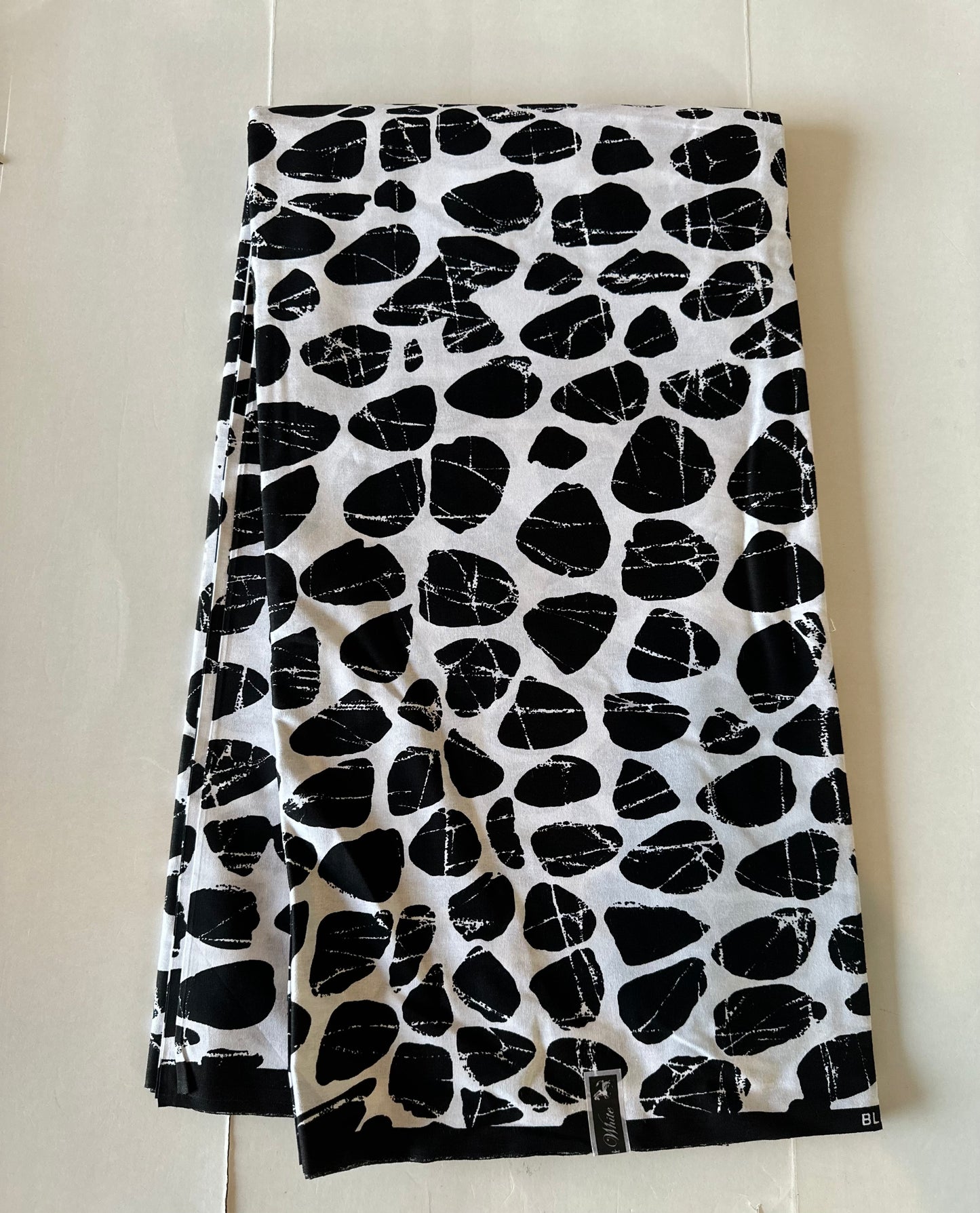 African Print Fabric, Ankara - Black, White, Monochrome Fabric