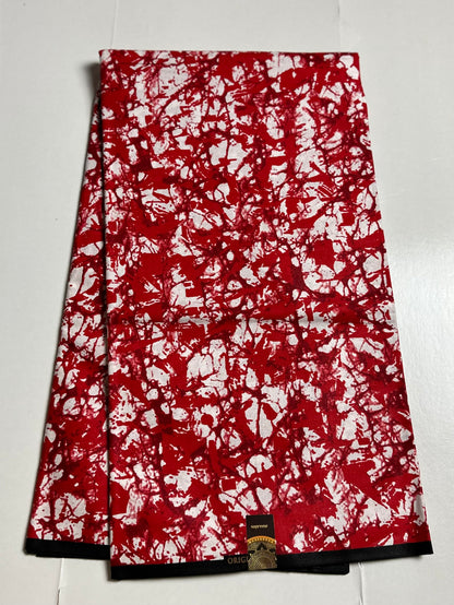 African Print Fabric, Ankara - Red Fabric