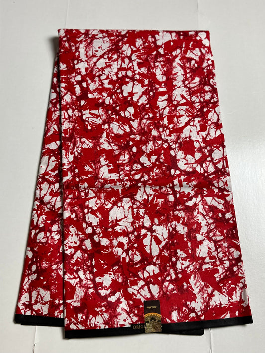 African Print Fabric, Ankara - Red Fabric