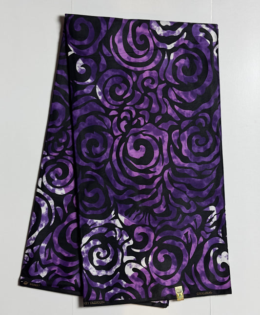 African Print Fabric, Ankara - Purple Fabric