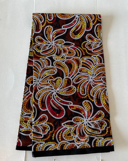 African Print Fabric, Ankara -Brown Fabric, African Clothing