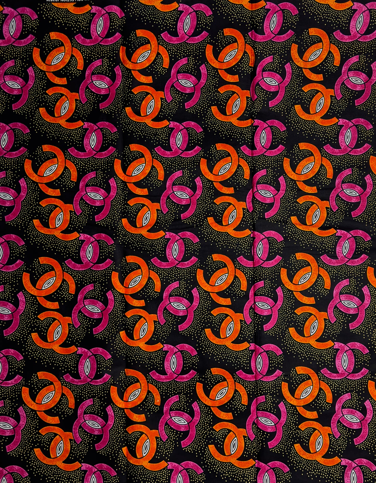 African Print Fabric, Ankara - Orange, Pink Fabric