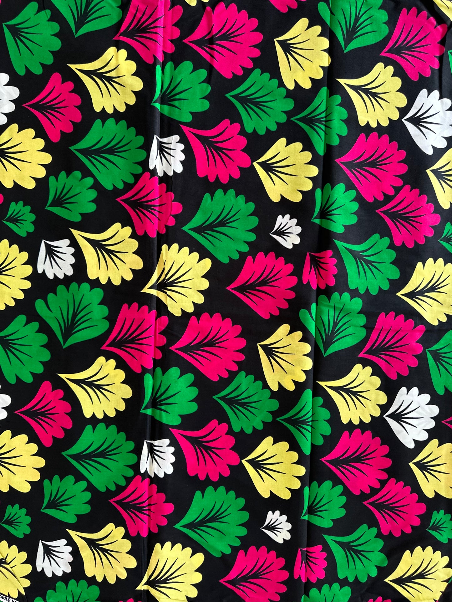 African Print Fabric, Ankara - Pink, Green, Yellow Fabric