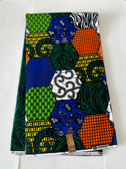 African Print Fabric, Ankara - Green Fabric