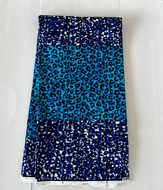 African Print Fabric, Ankara - Blue Fabric