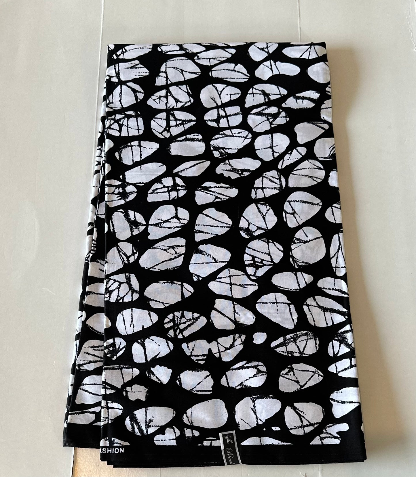 African Print Fabric, Ankara - Black, White, Monochrome Fabric