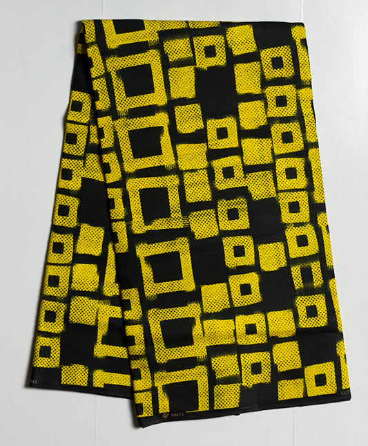 African Print Fabric, Ankara -Yellow Fabric
