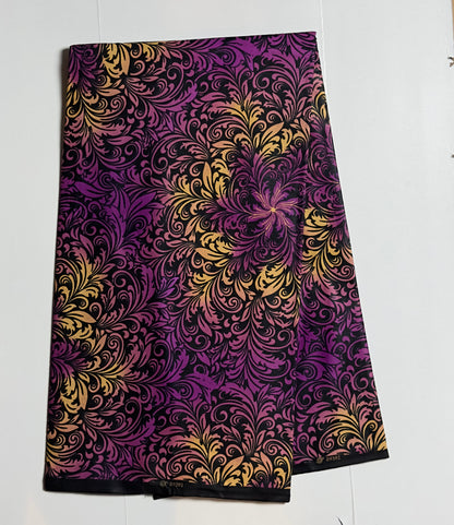 African Print Fabric, Ankara - Purple Fabric