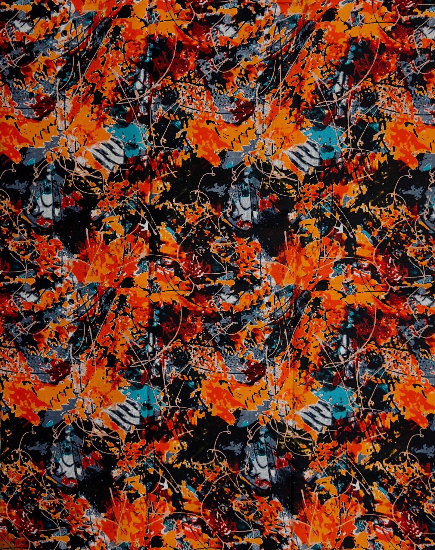 African Print Fabric, Ankara - Orange Fabric