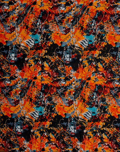 African Print Fabric, Ankara - Orange Fabric