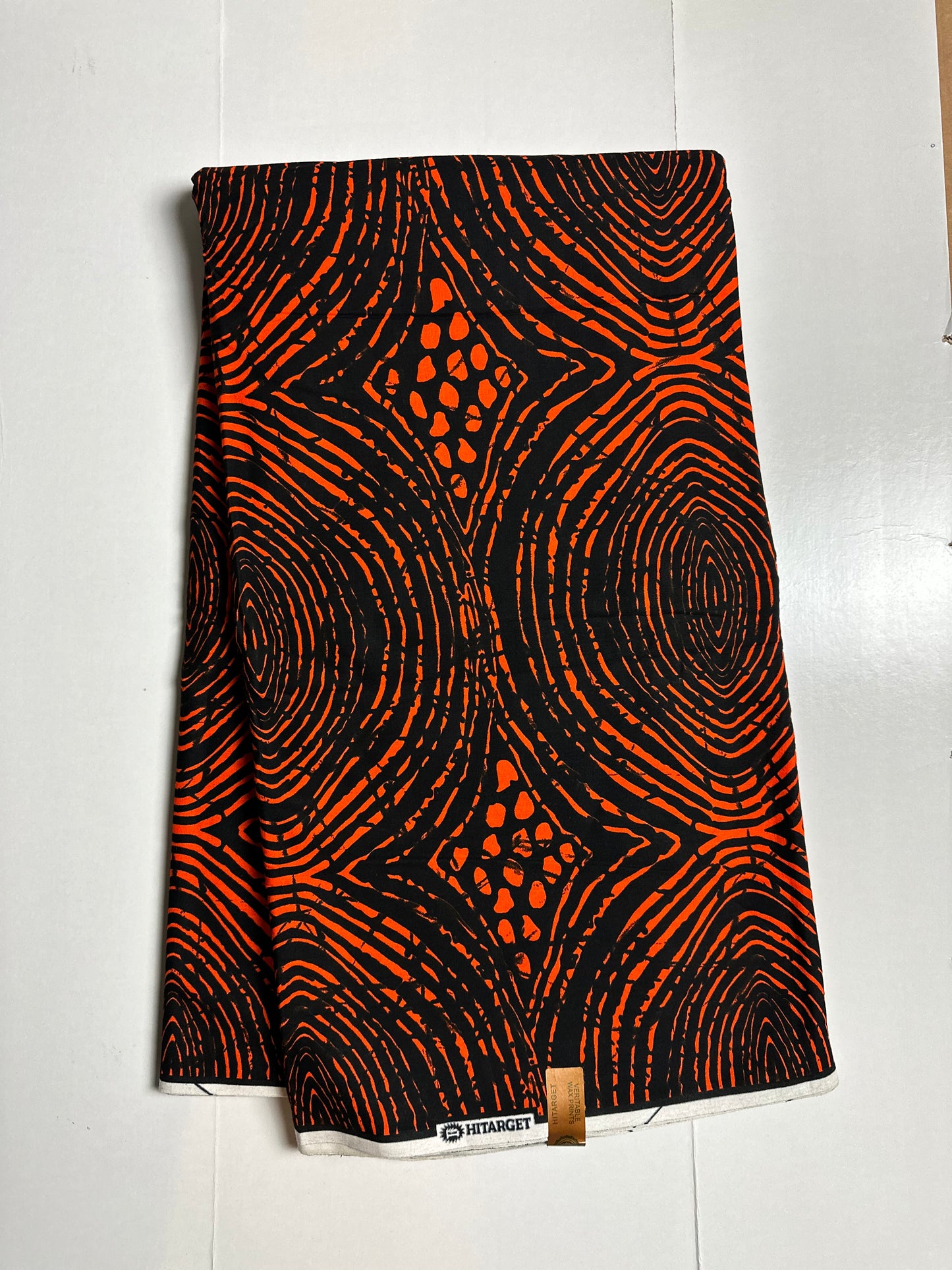 African Print Fabric, Ankara - Orange Fabric