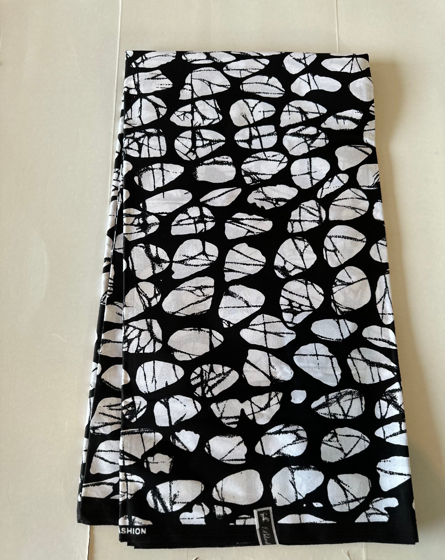 African Print Fabric, Ankara - Black, White, Monochrome Fabric