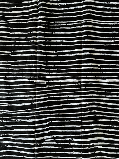 African Print Fabric, Ankara - Black, White, Monochrome Fabric