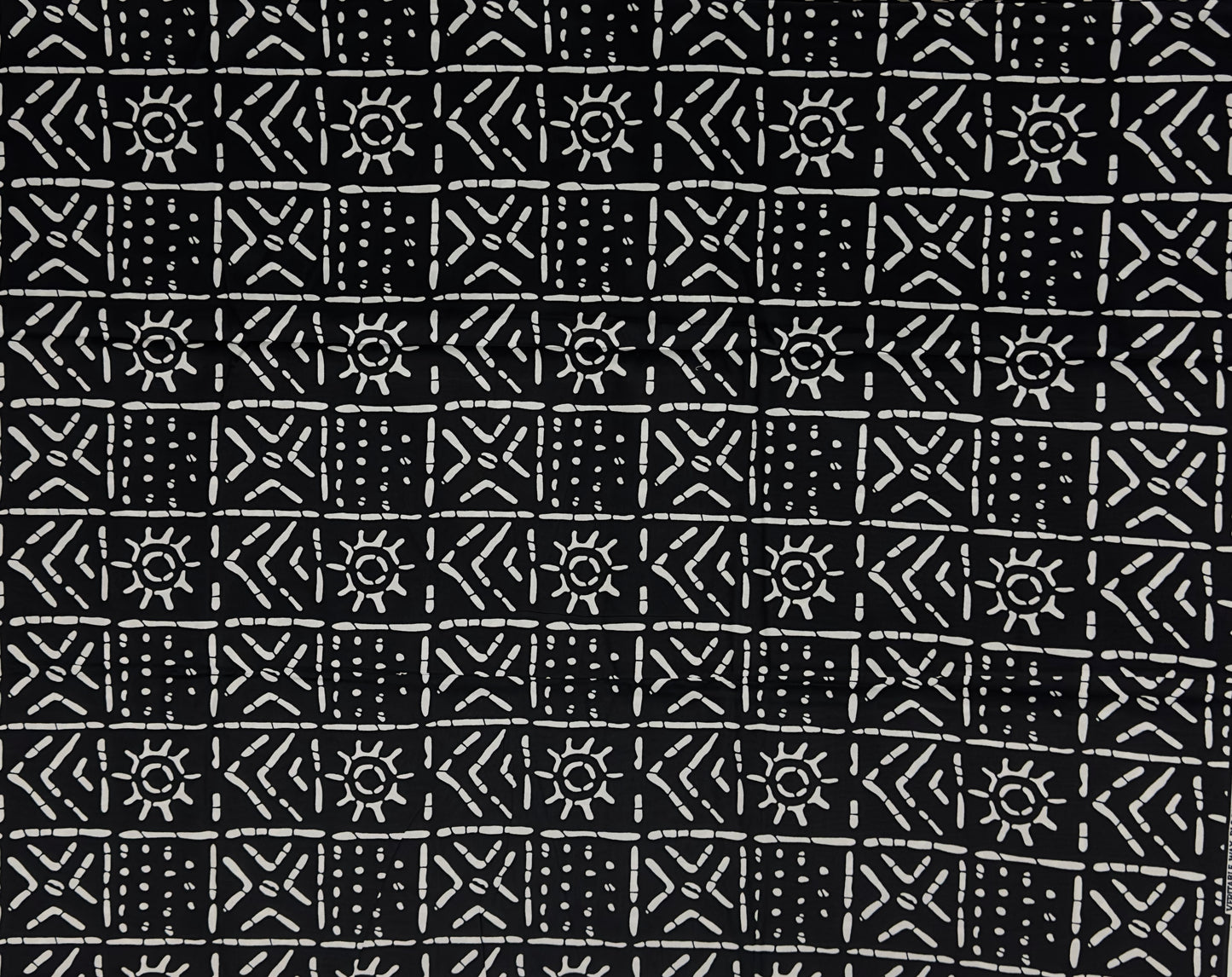 African Print Fabric, Ankara -Black, White Fabric