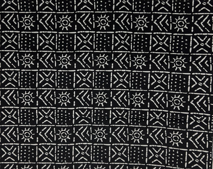 African Print Fabric, Ankara -Black, White Fabric