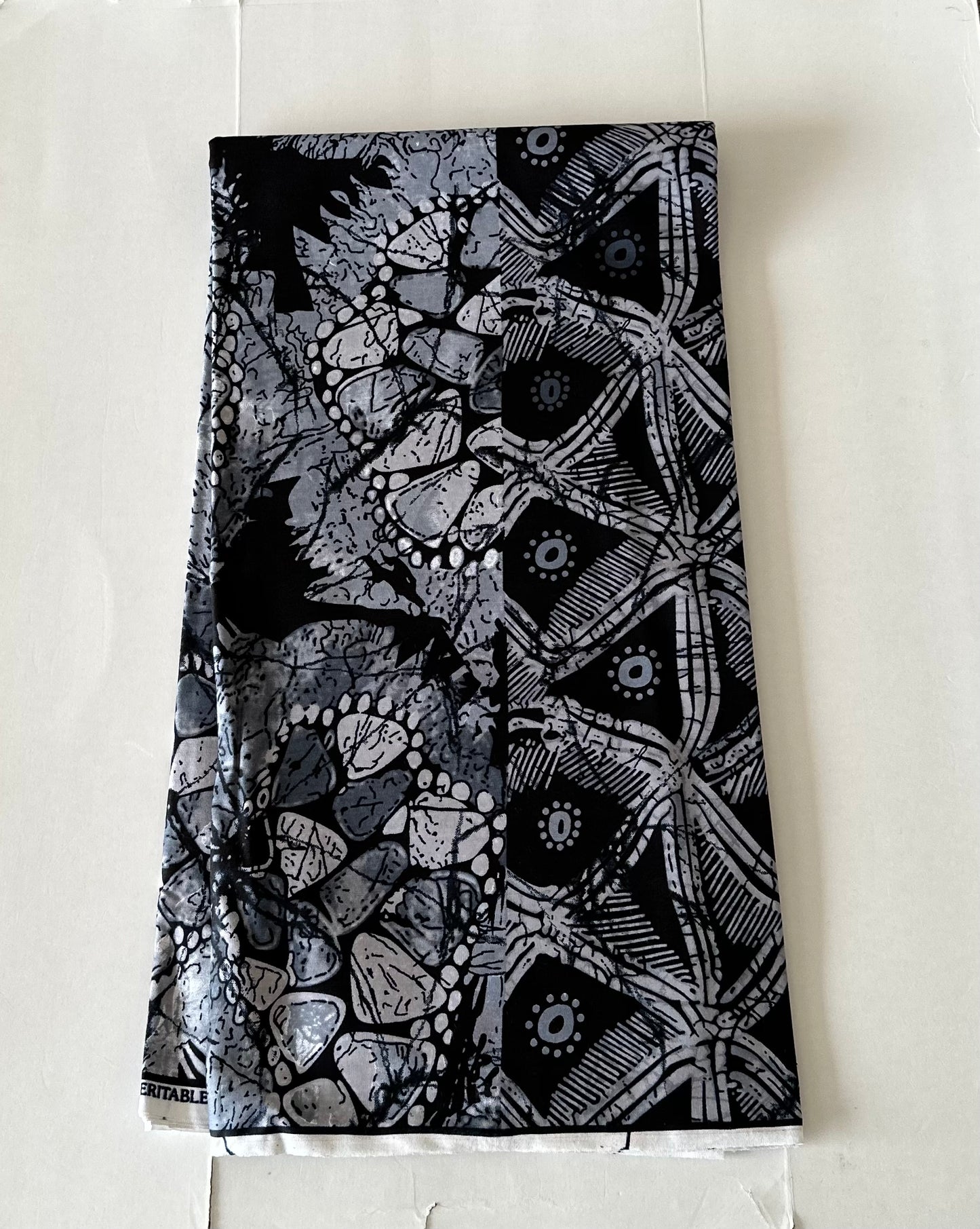 African Print Fabric, Ankara - Grey Fabric