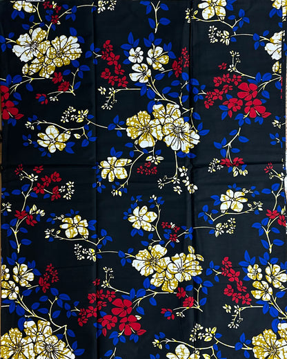 African Print Fabric, - Blue, Red, Beige Ankara Fabric