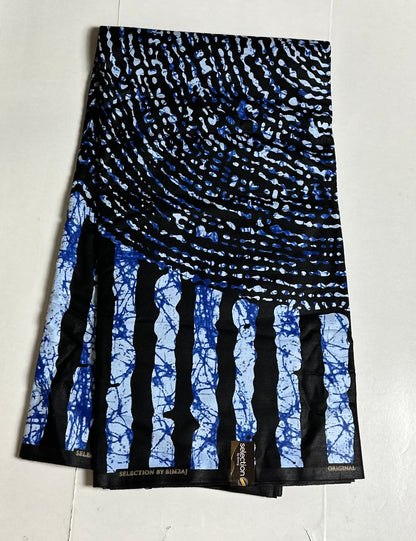 African Print Fabric, Ankara - Blue Fabric