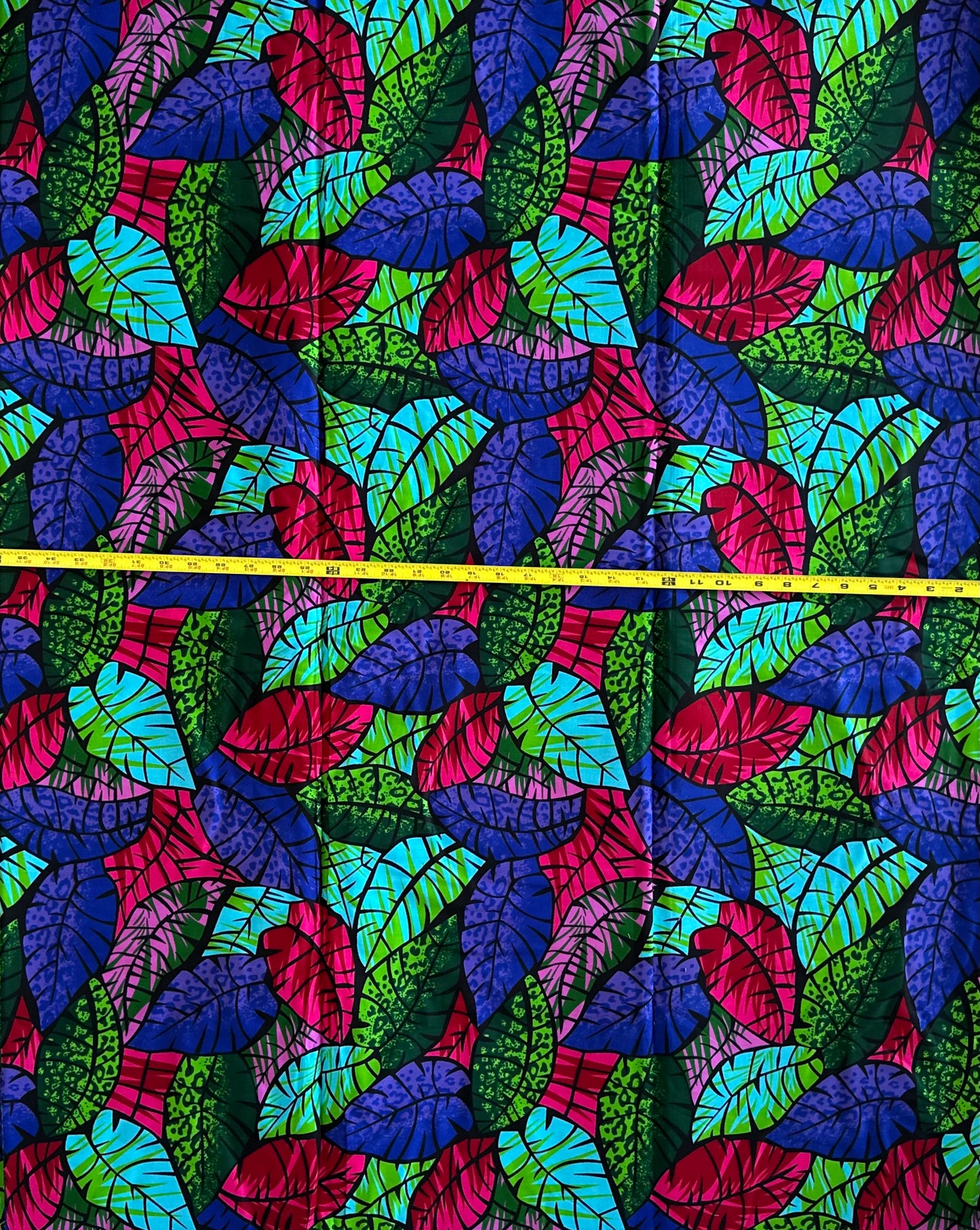 African Print Fabric, Ankara - Green, Blue, Pink Fabric