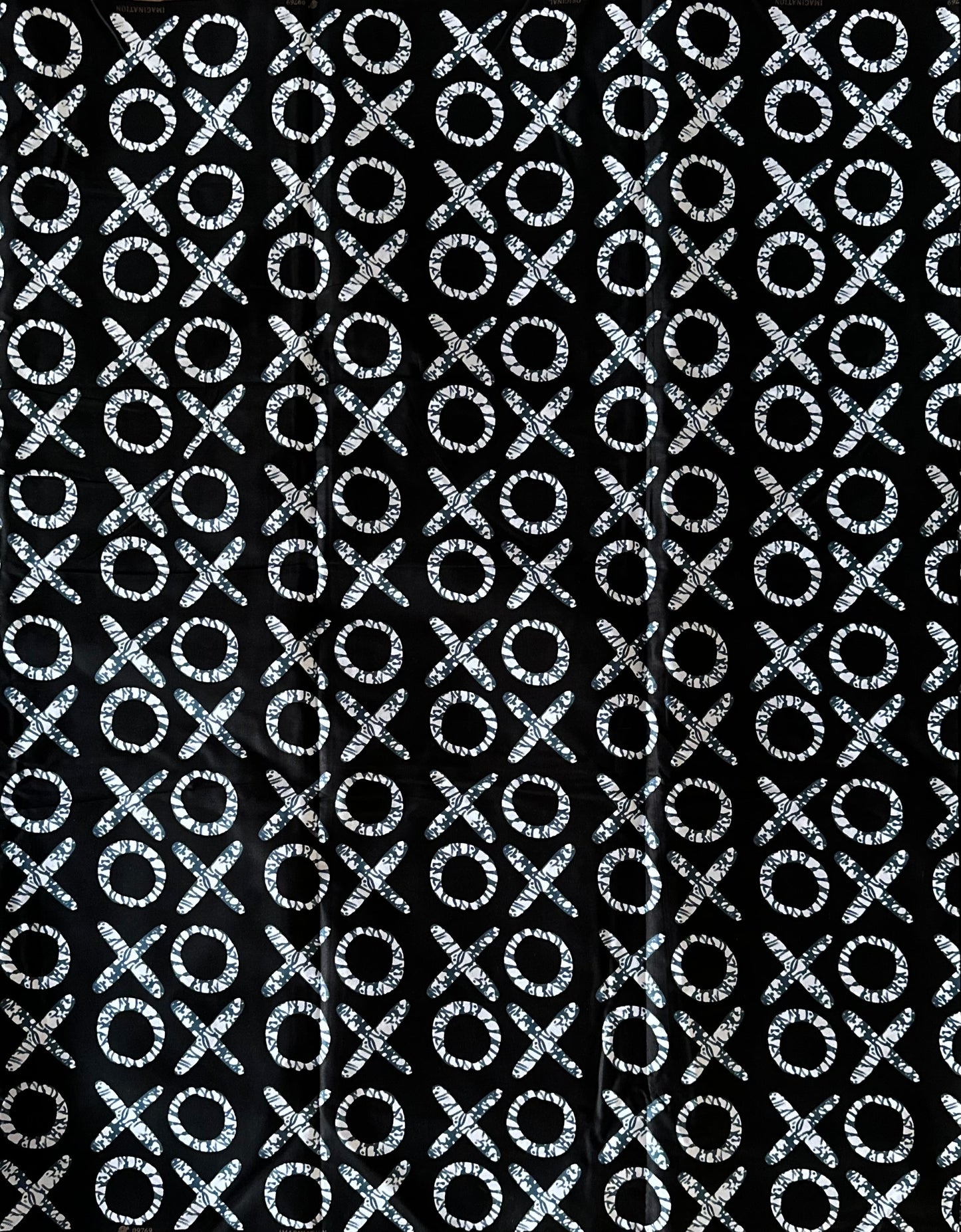 African Print Fabric, Ankara - Black, White Fabric